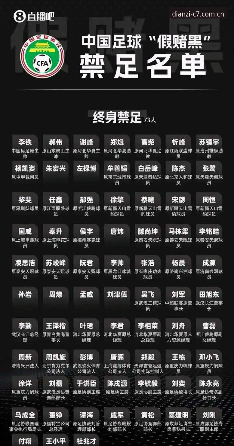 C7电子赔率iOS版 足协第三批禁足名单深度剖析:从c7电子娱乐平台视角解读中国足球反腐风暴